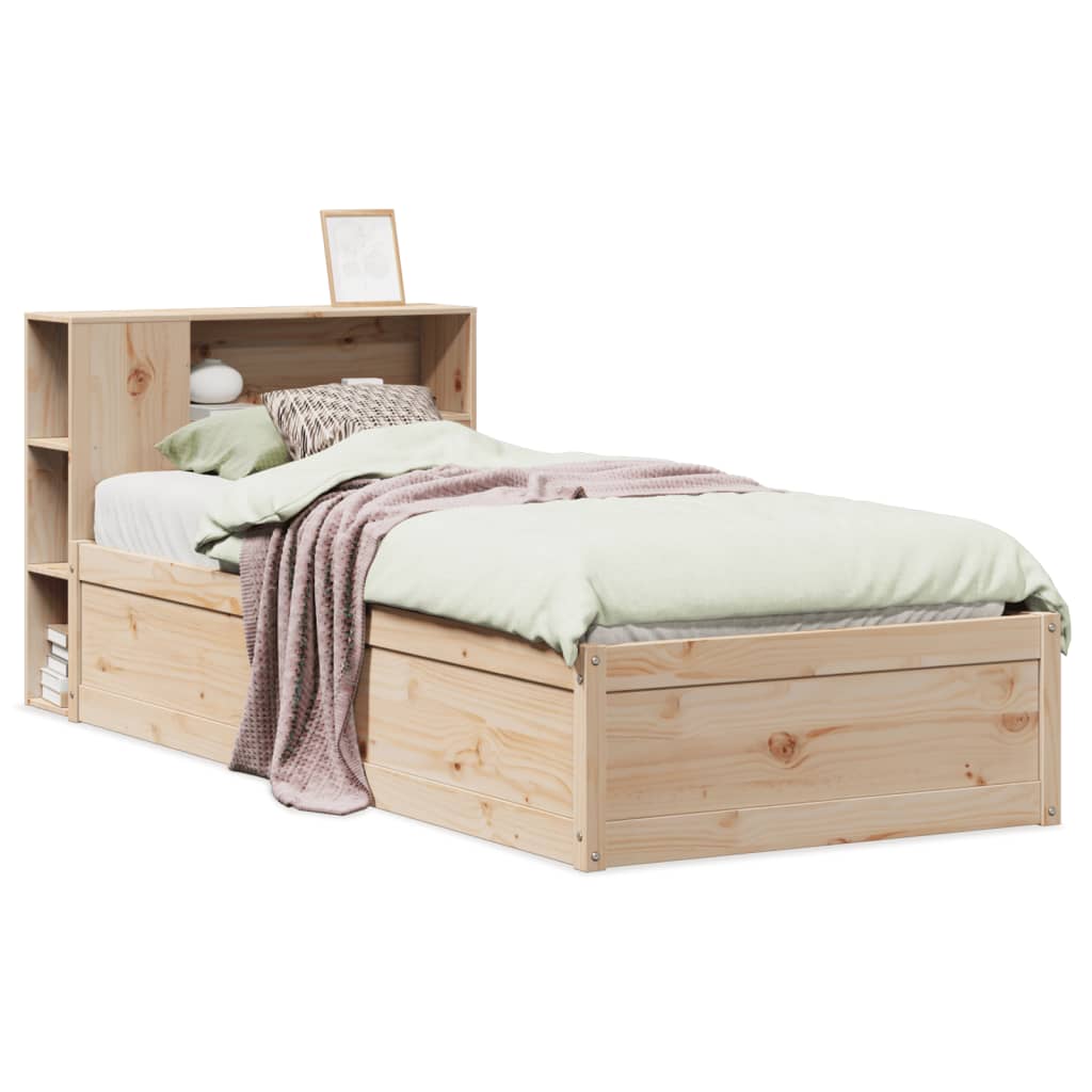 vidaXL Cadru de pat fără saltea, 75x190 cm, lemn masiv de pin