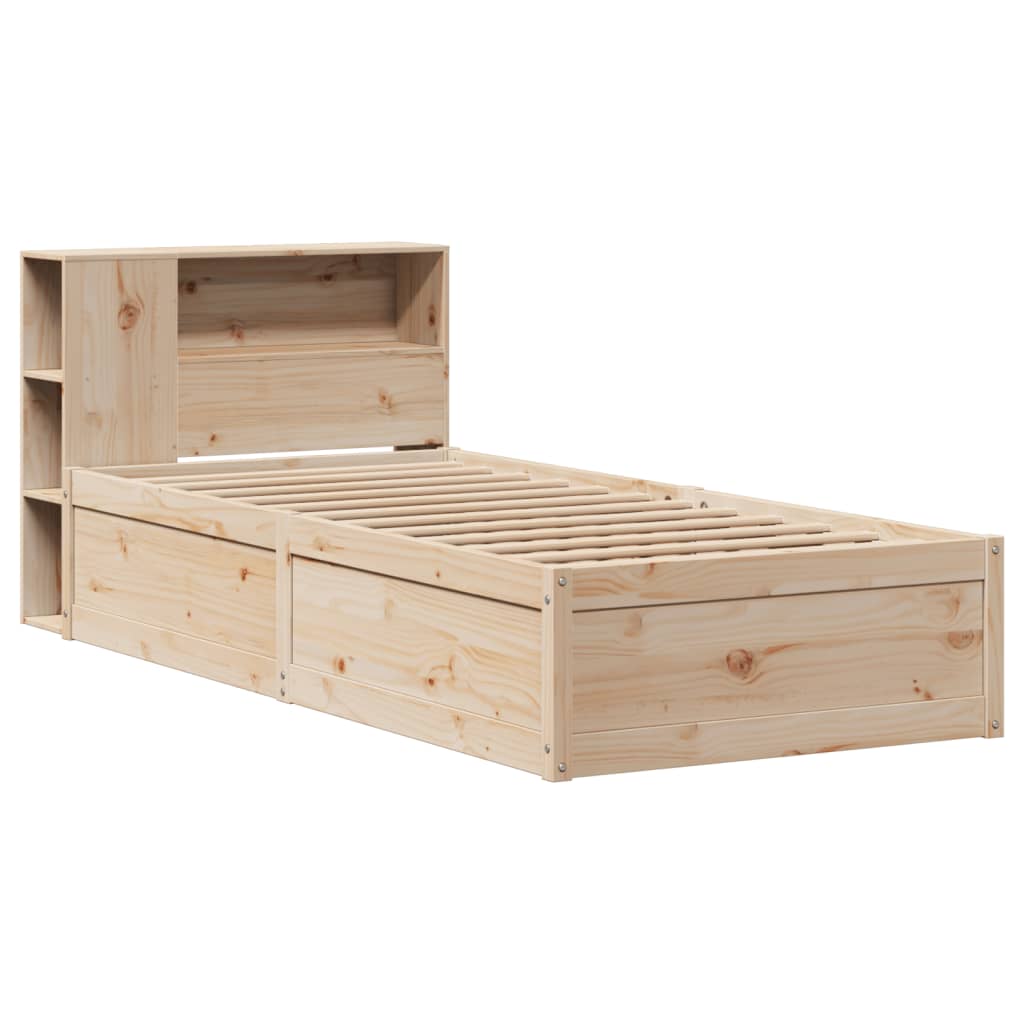 vidaXL Cadru de pat fără saltea, 75x190 cm, lemn masiv de pin