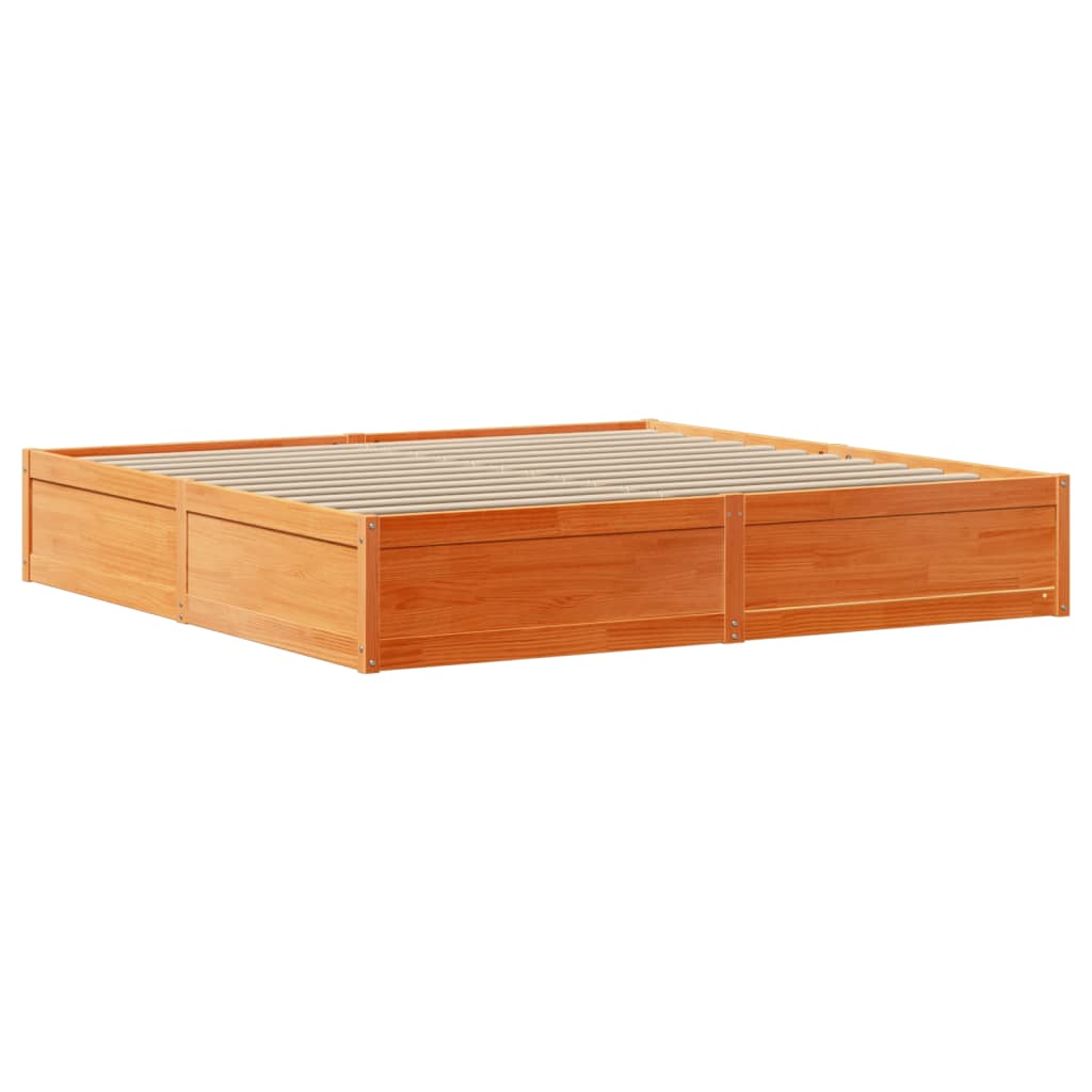 vidaXL Cadru de pat fără saltea, maro ceruit 180x200 cm lemn masiv pin vidaXL Cadru de pat fără saltea, maro ceruit 180x200 cm lemn masiv pin