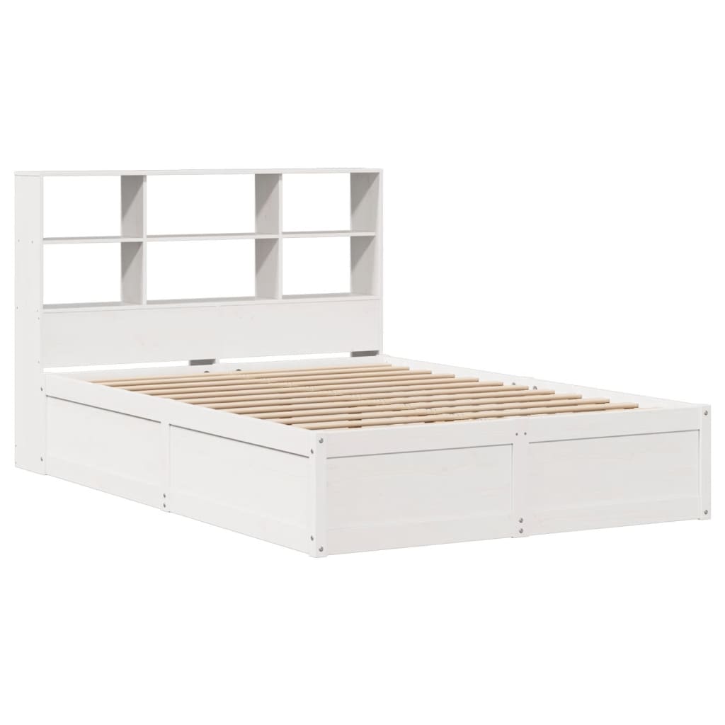 vidaXL Cadru de pat fără saltea, alb, 140x190 cm, lemn masiv de pin vidaXL Cadru de pat fără saltea, alb, 140x190 cm, lemn masiv de pin
