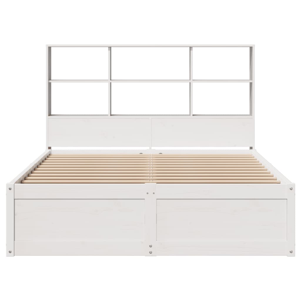 vidaXL Cadru de pat fără saltea, alb, 140x190 cm, lemn masiv de pin vidaXL Cadru de pat fără saltea, alb, 140x190 cm, lemn masiv de pin