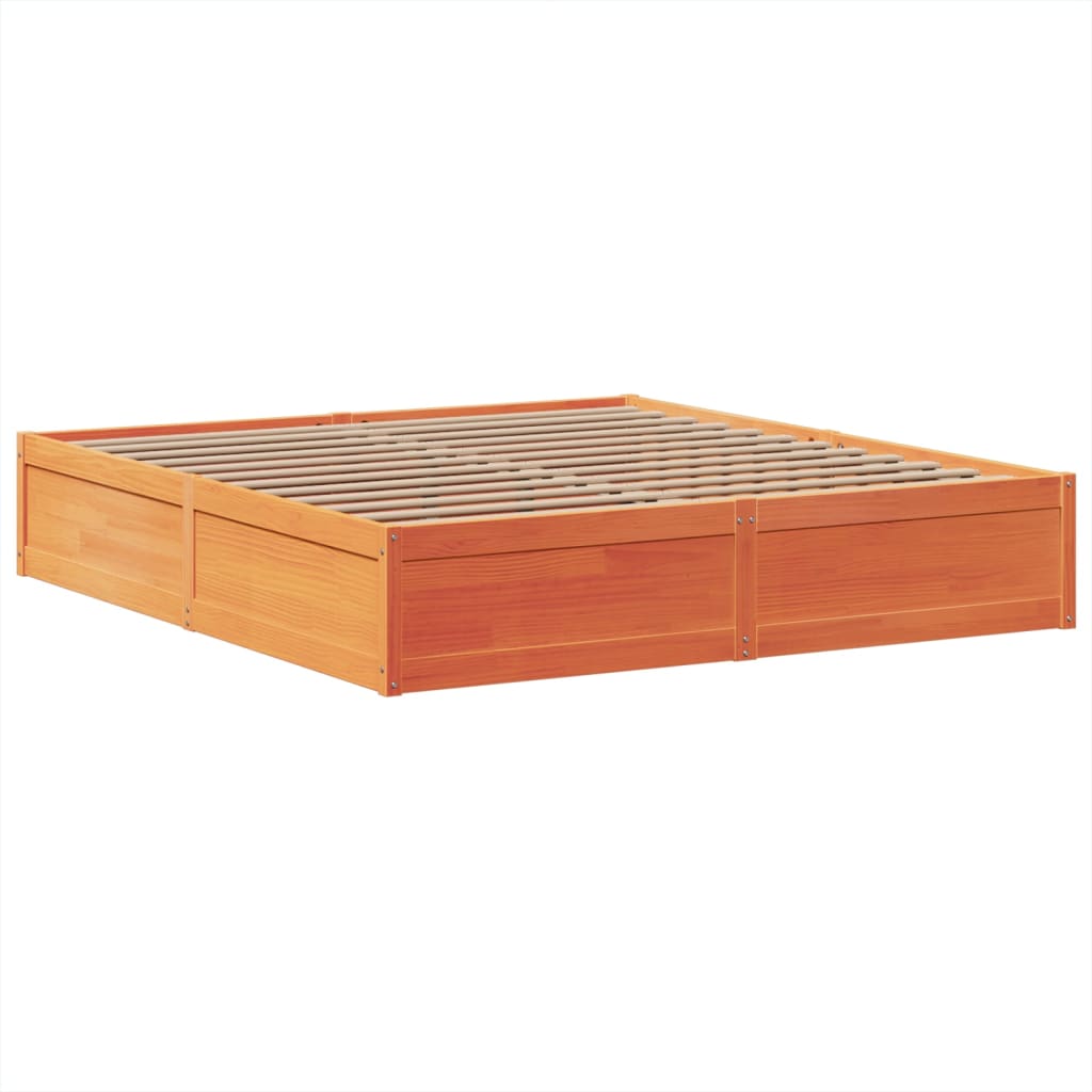 vidaXL Cadru de pat fără saltea, maro ceruit 180x200 cm lemn masiv pin vidaXL Cadru de pat fără saltea, maro ceruit 180x200 cm lemn masiv pin