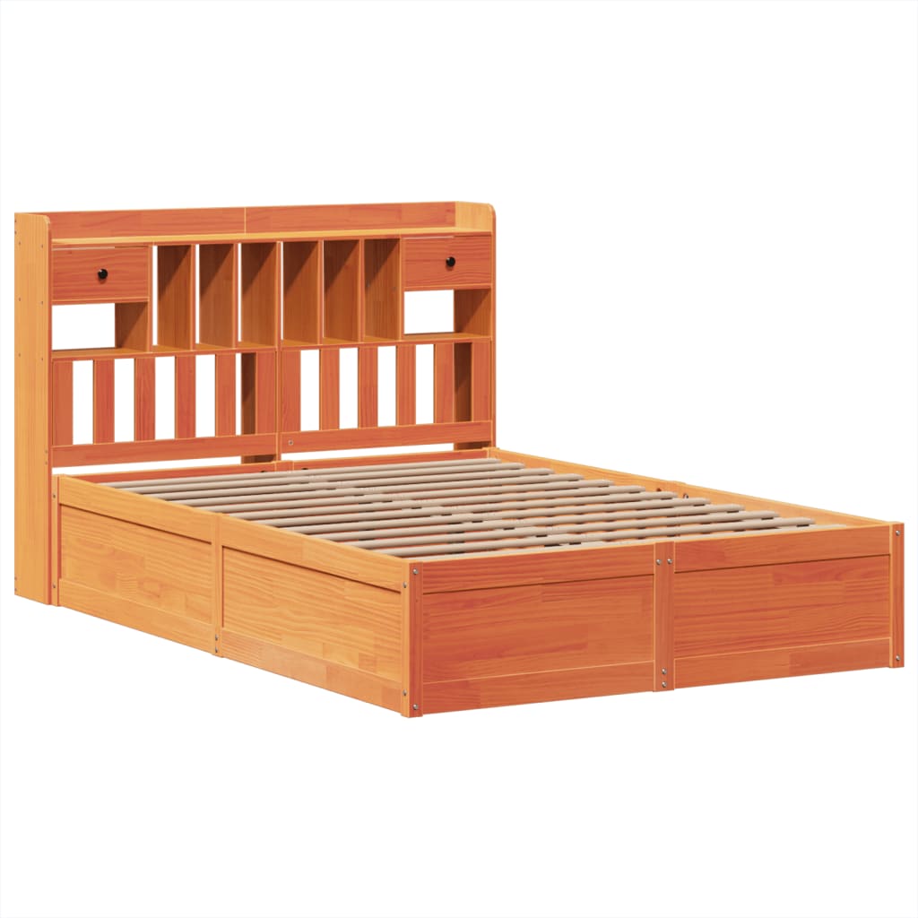 vidaXL Cadru de pat fără saltea, maro ceruit 150x200 cm lemn masiv pin vidaXL Cadru de pat fără saltea, maro ceruit 150x200 cm lemn masiv pin