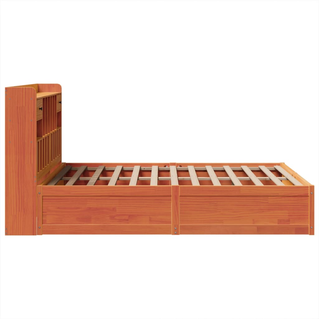 vidaXL Cadru de pat fără saltea, maro ceruit 140x200 cm lemn masiv pin vidaXL Cadru de pat fără saltea, maro ceruit 140x200 cm lemn masiv pin