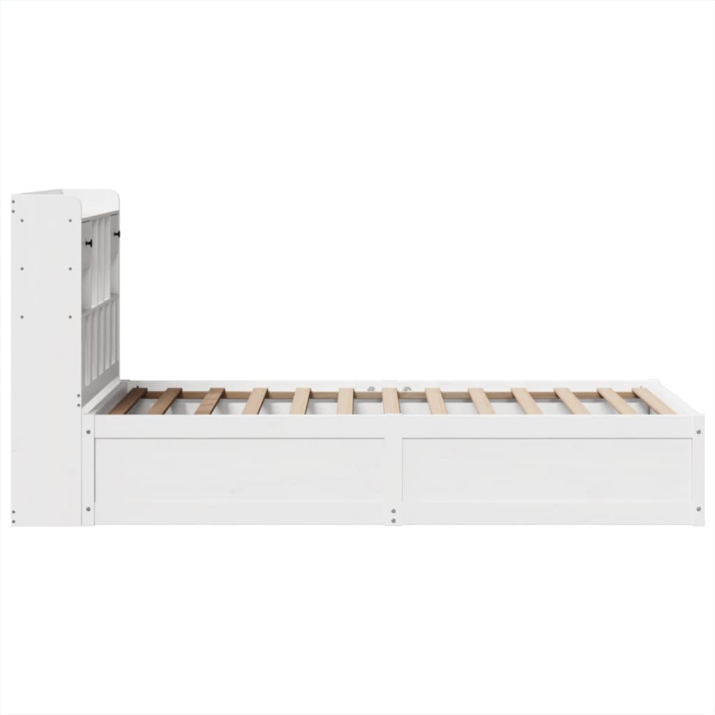 vidaXL Cadru de pat fără saltea, alb, 90x200 cm, lemn masiv pin