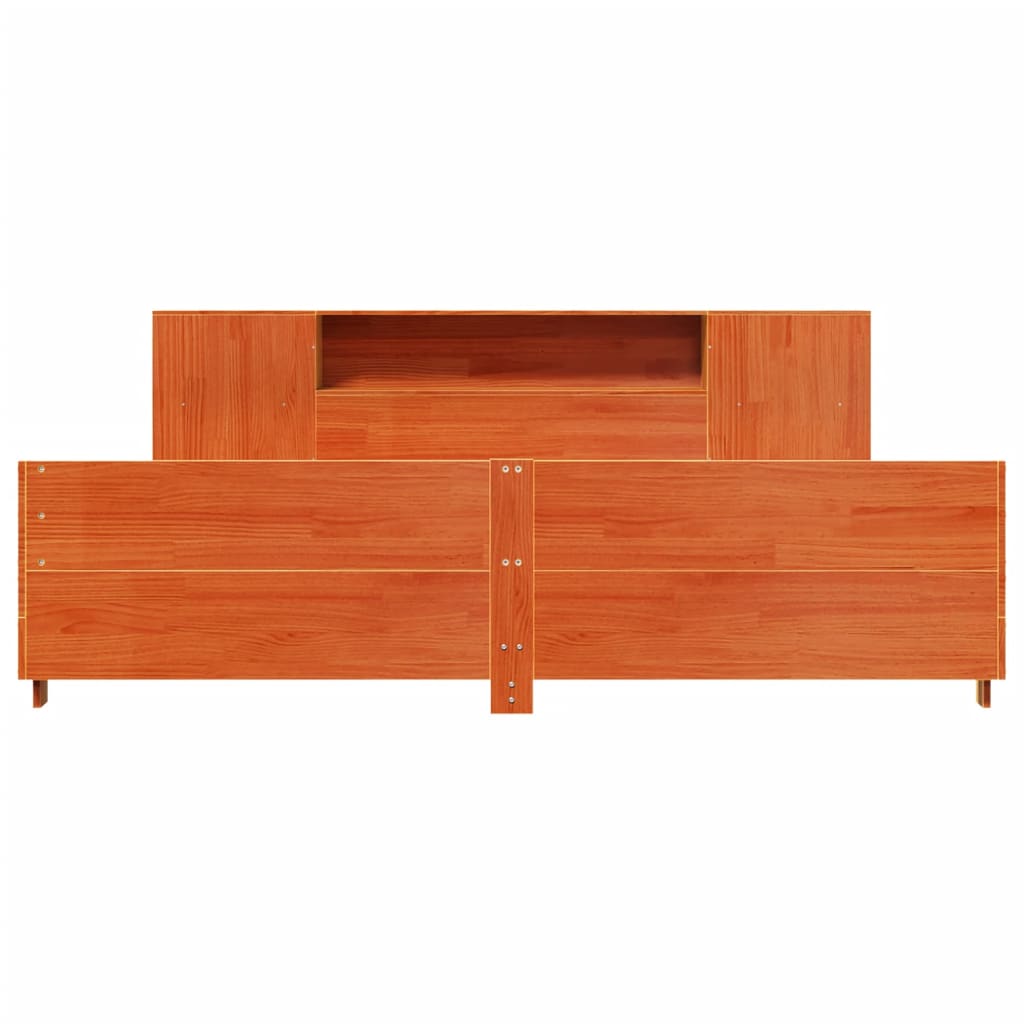 vidaXL Cadru de pat fără saltea, maro ceruit 200x200 cm lemn masiv pin