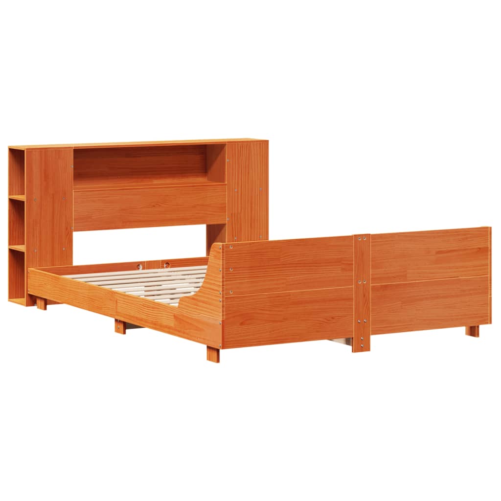 vidaXL Cadru de pat fără saltea, maro ceruit 150x200 cm lemn masiv pin vidaXL Cadru de pat fără saltea, maro ceruit 150x200 cm lemn masiv pin