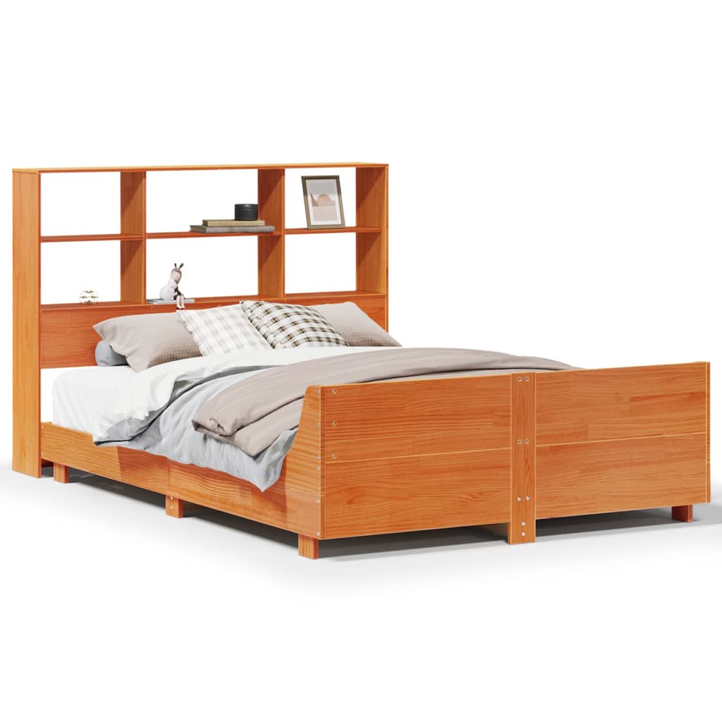 vidaXL Cadru de pat fără saltea, maro ceruit 150x200 cm lemn masiv pin vidaXL Cadru de pat fără saltea, maro ceruit 150x200 cm lemn masiv pin