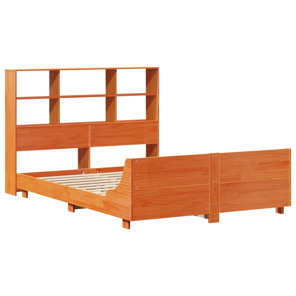 vidaXL Cadru de pat fără saltea, maro ceruit 140x200 cm lemn masiv pin vidaXL Cadru de pat fără saltea, maro ceruit 140x200 cm lemn masiv pin