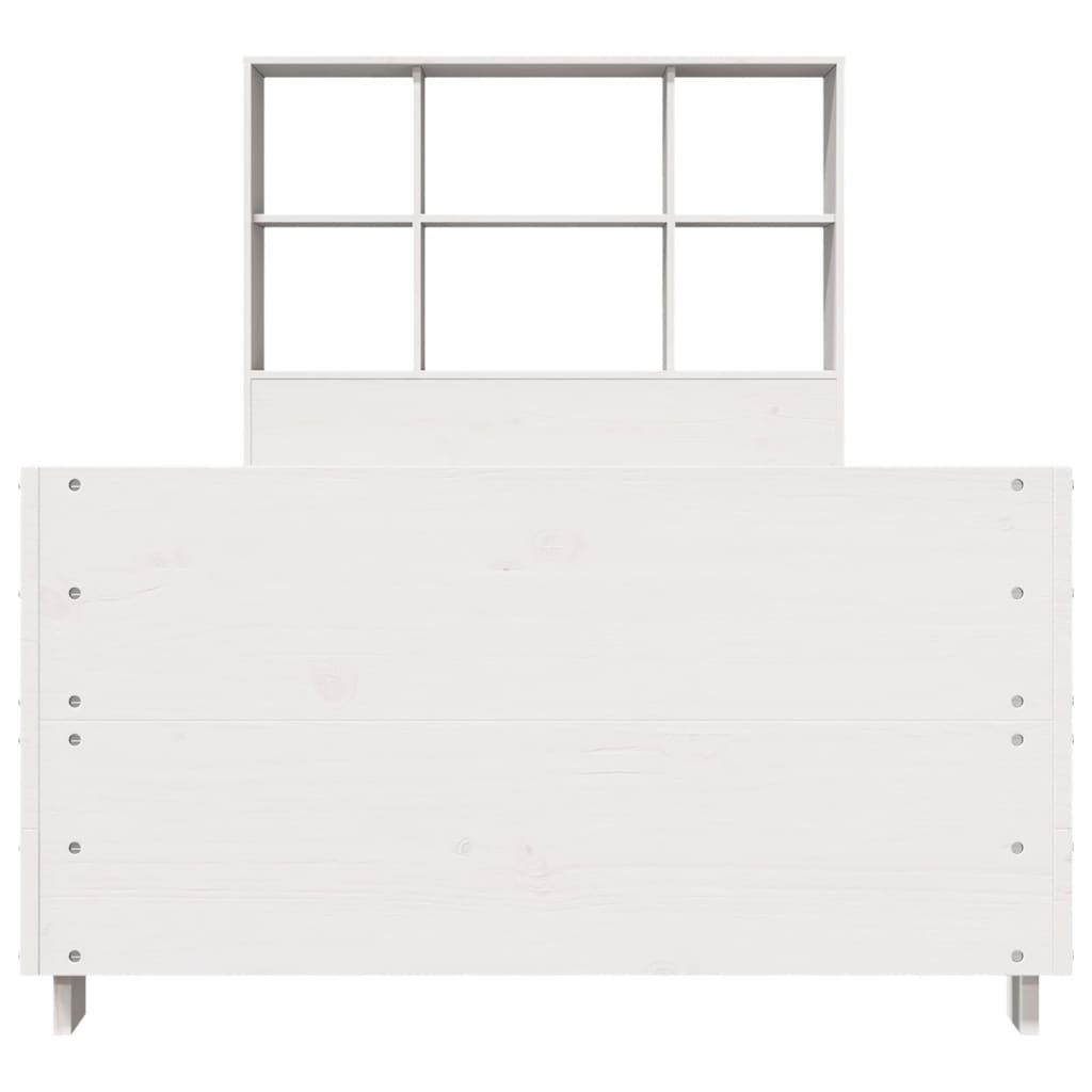 vidaXL Cadru de pat fără saltea, alb, 90x200 cm, lemn masiv pin