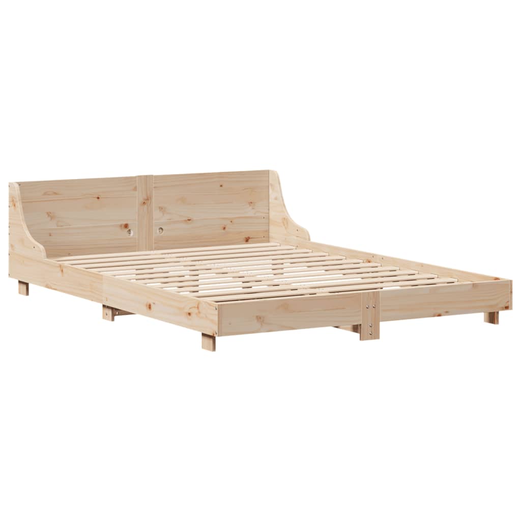 vidaXL Cadru de pat fără saltea, 140x190 cm, lemn masiv de pin