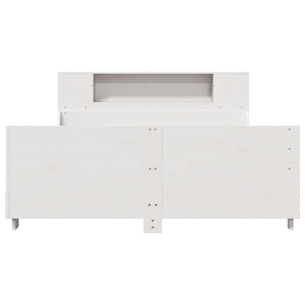vidaXL Cadru de pat fără saltea, alb, 150x200 cm, lemn masiv pin vidaXL Cadru de pat fără saltea, alb, 150x200 cm, lemn masiv pin