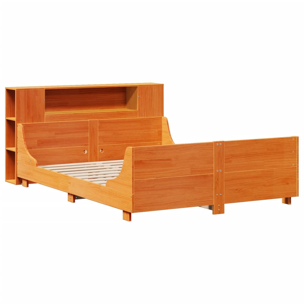 vidaXL Cadru de pat fără saltea, maro ceruit 150x200 cm lemn masiv pin vidaXL Cadru de pat fără saltea, maro ceruit 150x200 cm lemn masiv pin