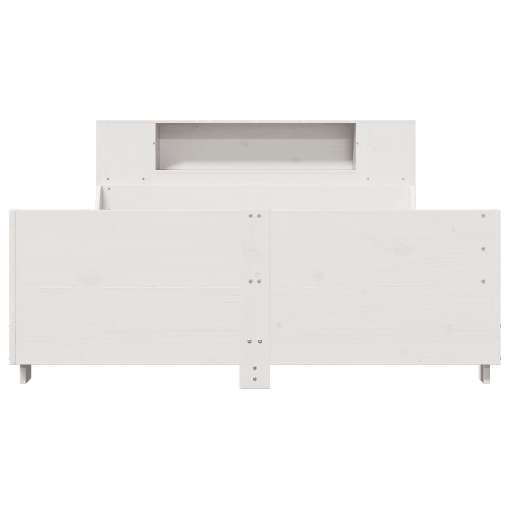 vidaXL Cadru de pat fără saltea, alb, 140x200 cm, lemn masiv pin