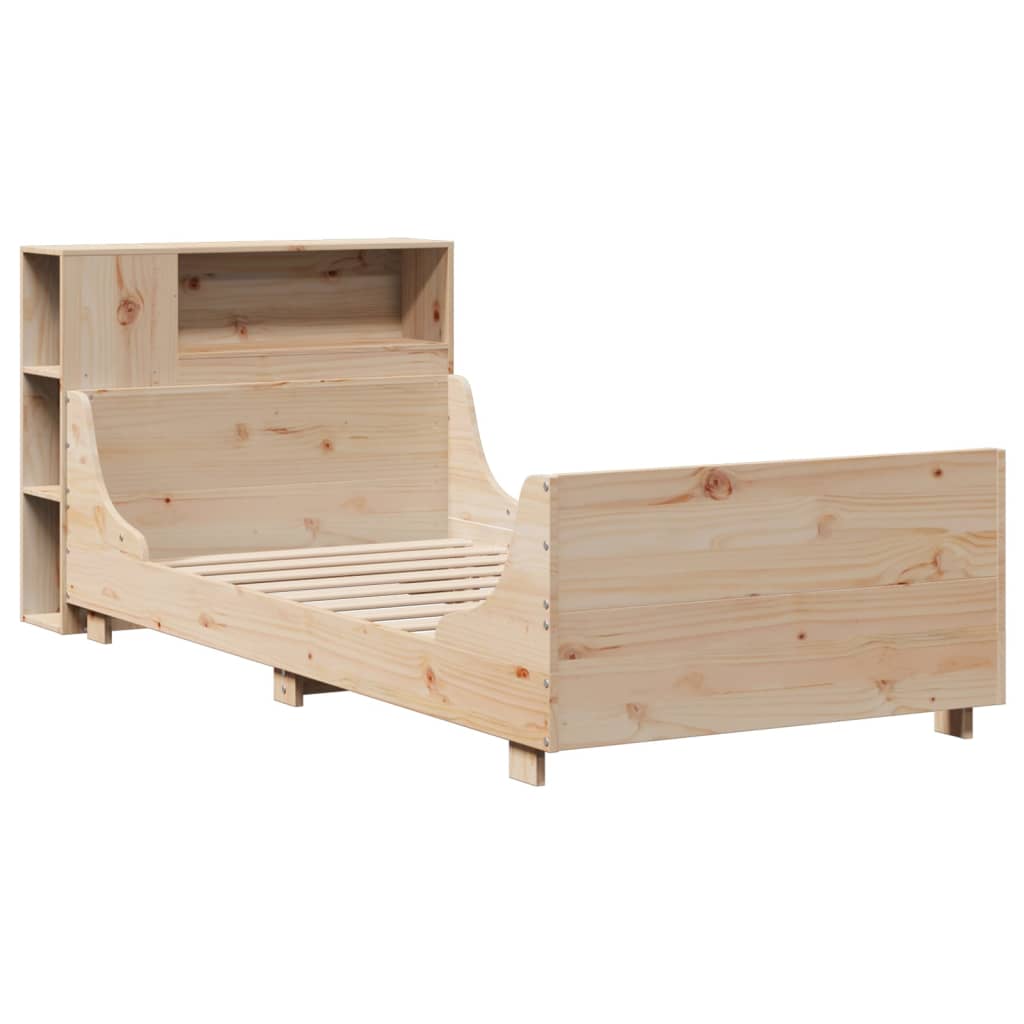 vidaXL Cadru de pat fără saltea, 75x190 cm, lemn masiv de pin