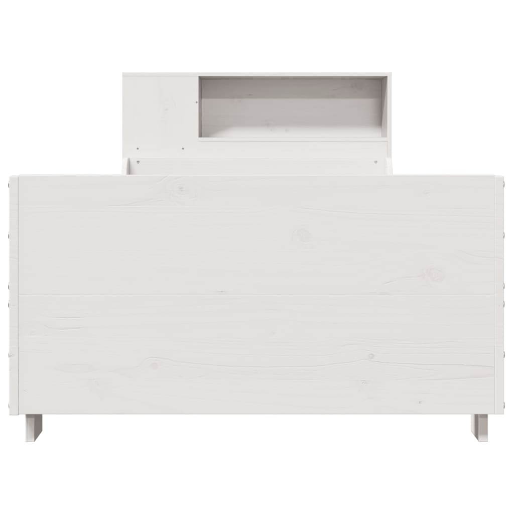 vidaXL Cadru de pat fără saltea, alb, 75x190 cm, lemn masiv de pin