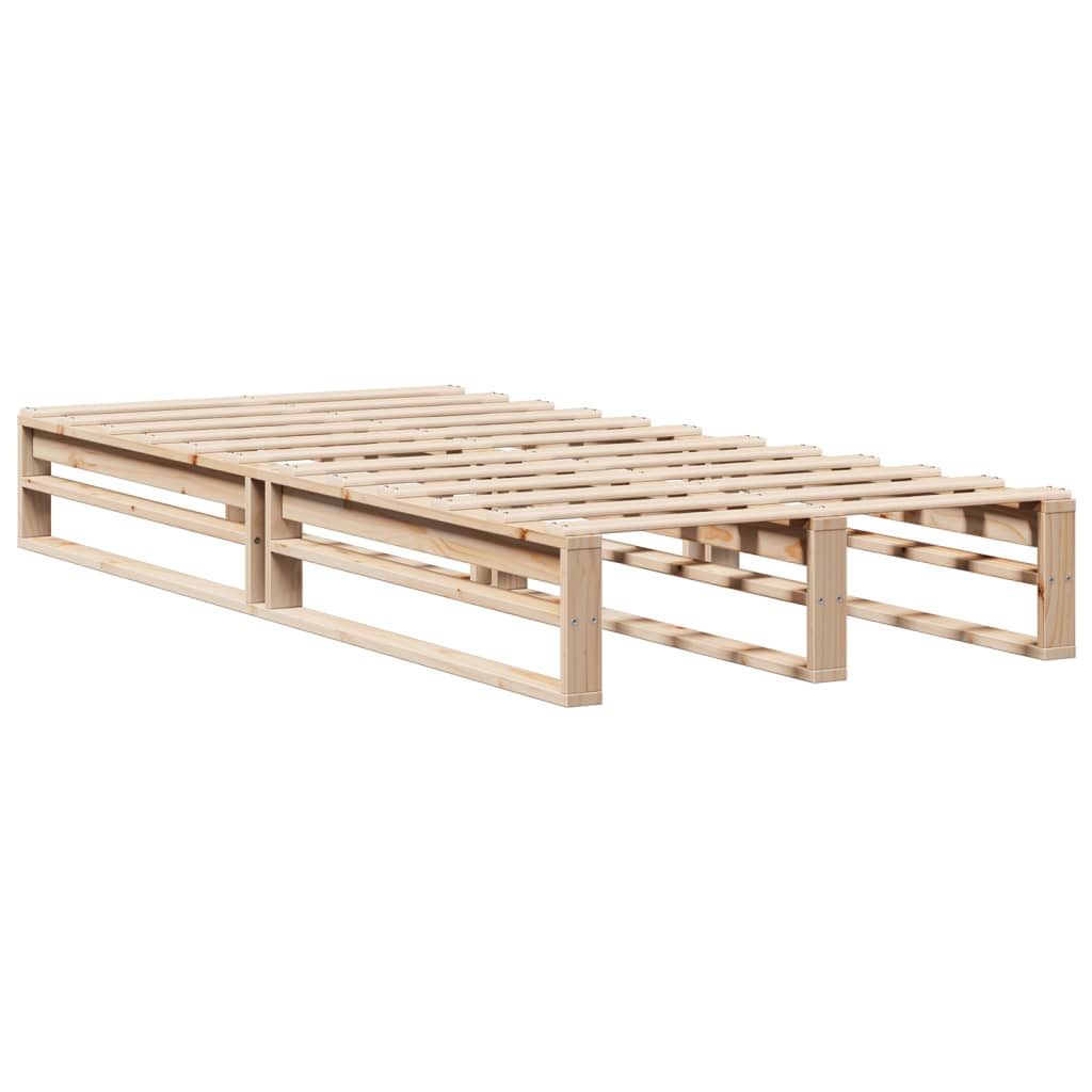 vidaXL Pat cu bibliotecă fără saltea, 90x200 cm, lemn masiv vidaXL Pat cu bibliotecă fără saltea, 90x200 cm, lemn masiv