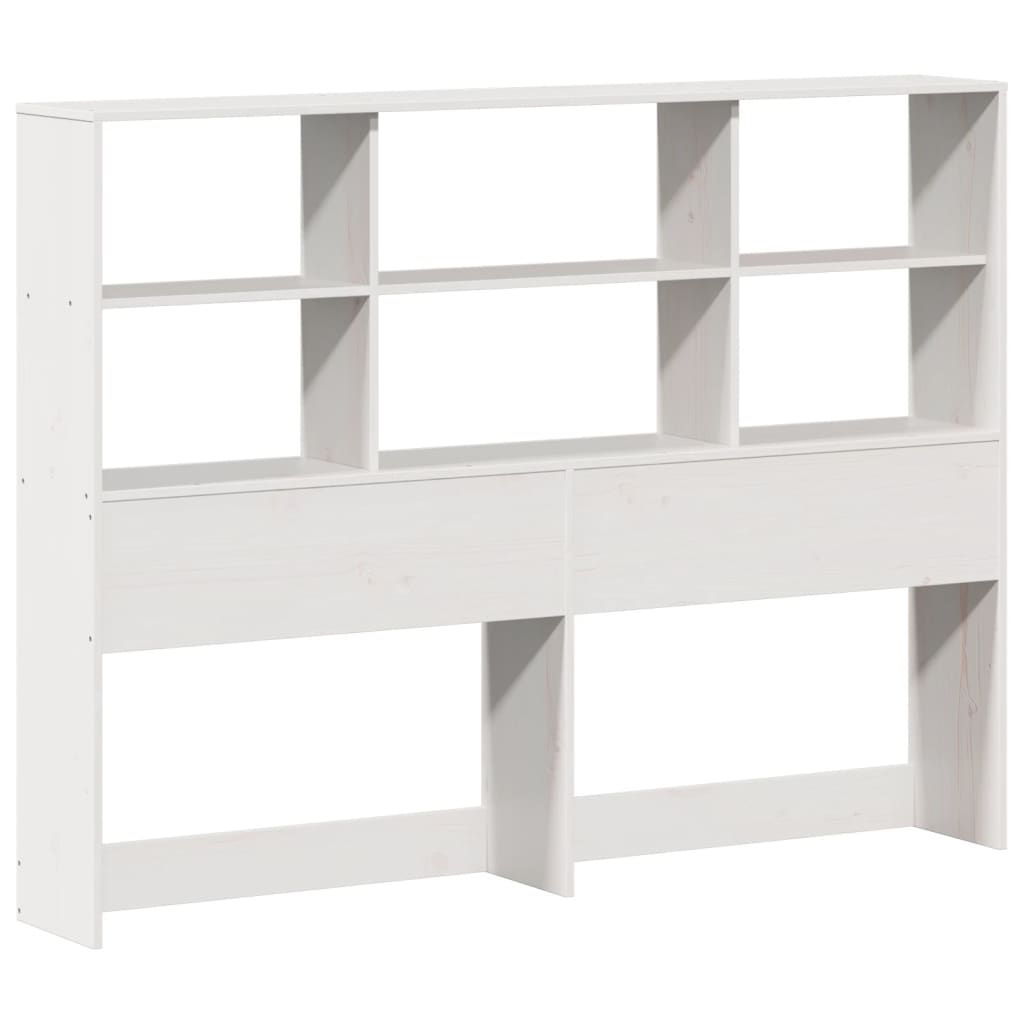 vidaXL Pat cu bibliotecă fără saltea, alb, 160x200 cm, lemn masiv vidaXL Pat cu bibliotecă fără saltea, alb, 160x200 cm, lemn masiv