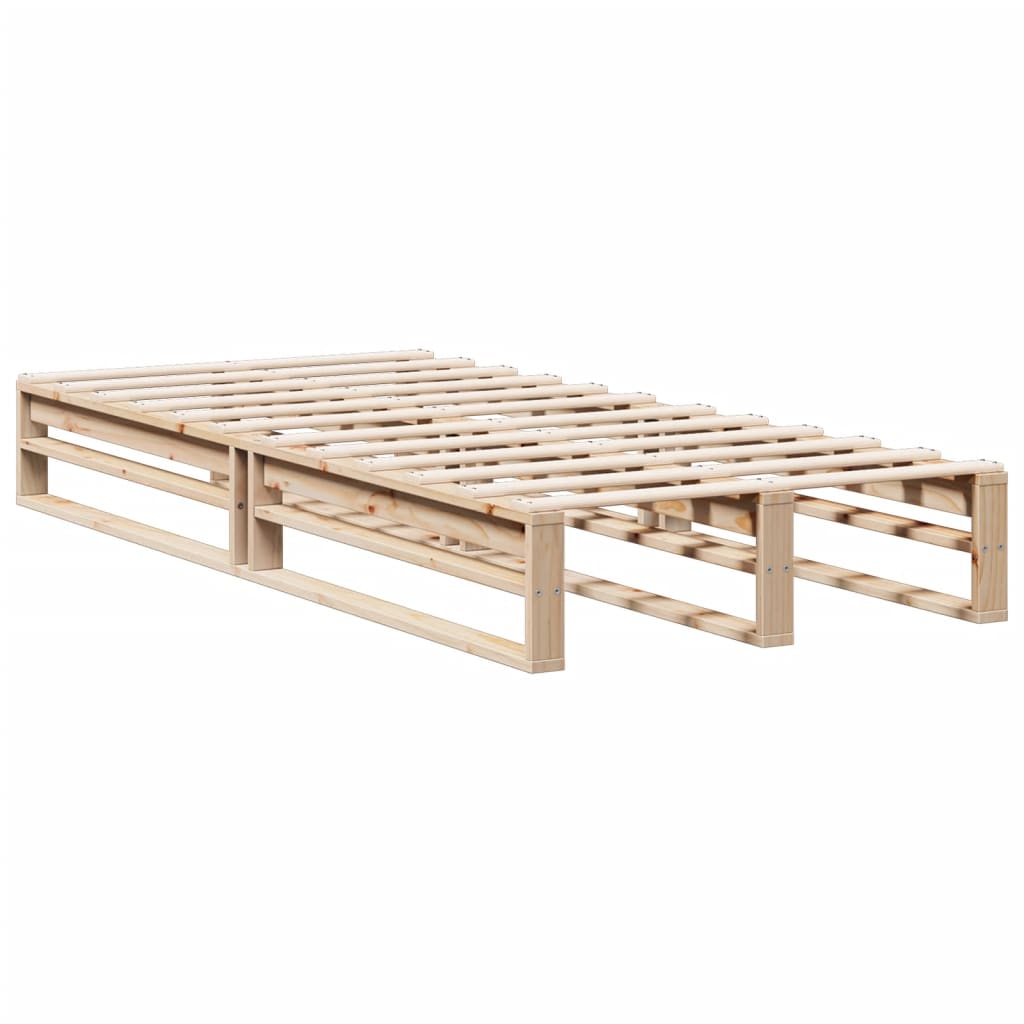 vidaXL Pat cu bibliotecă fără saltea, 100x200 cm, lemn masiv pin