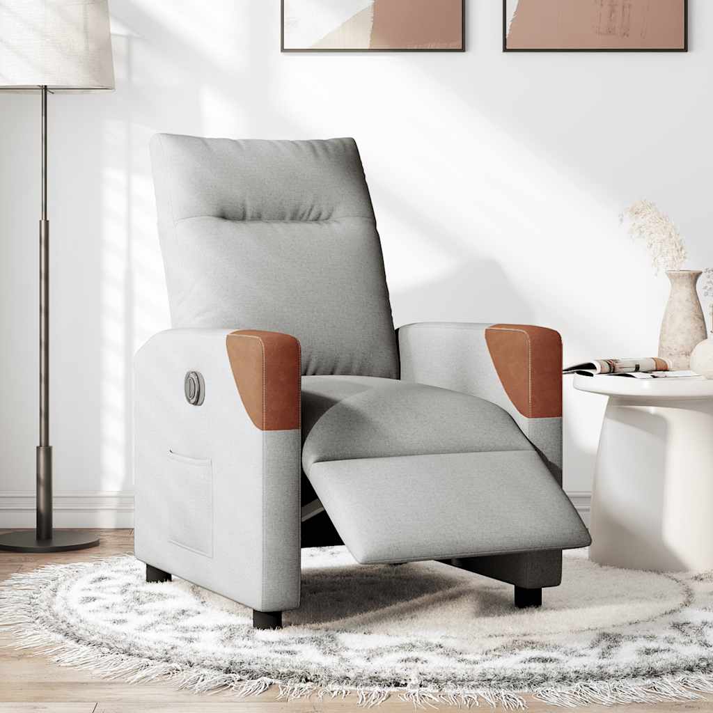 vidaXL Scaun reclinabil electric Cloud Grey Fabric vidaXL Scaun reclinabil electric Cloud Grey Fabric