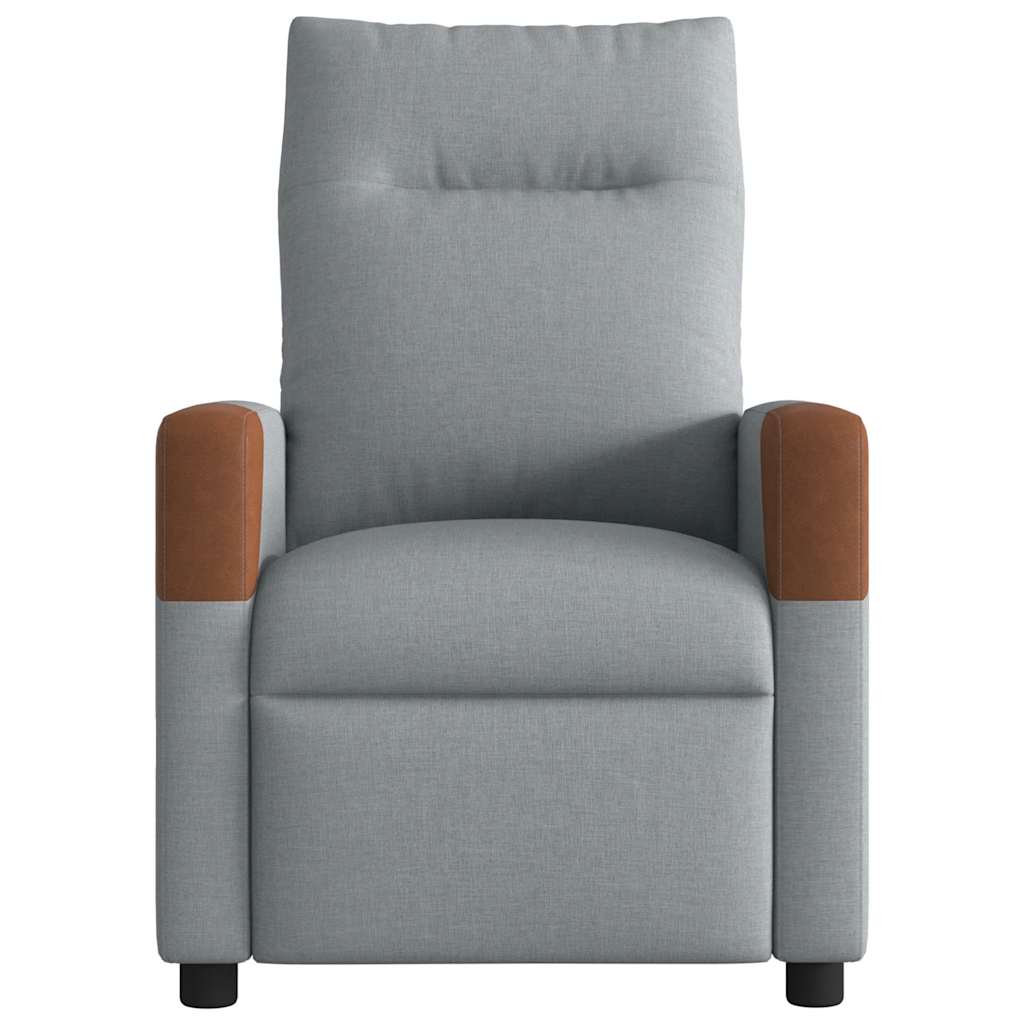vidaXL Fotoliu rabatabil electric, gri deschis, textil