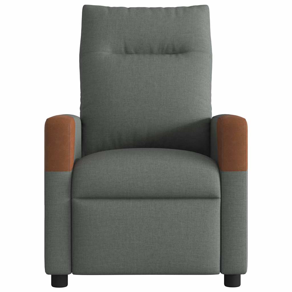 vidaXL Fotoliu rabatabil electric, gri închis, material textil