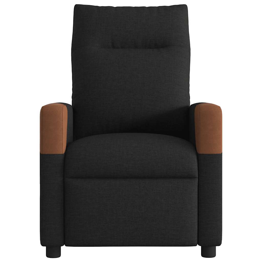 vidaXL Fotoliu rabatabil electric, negru, material textil
