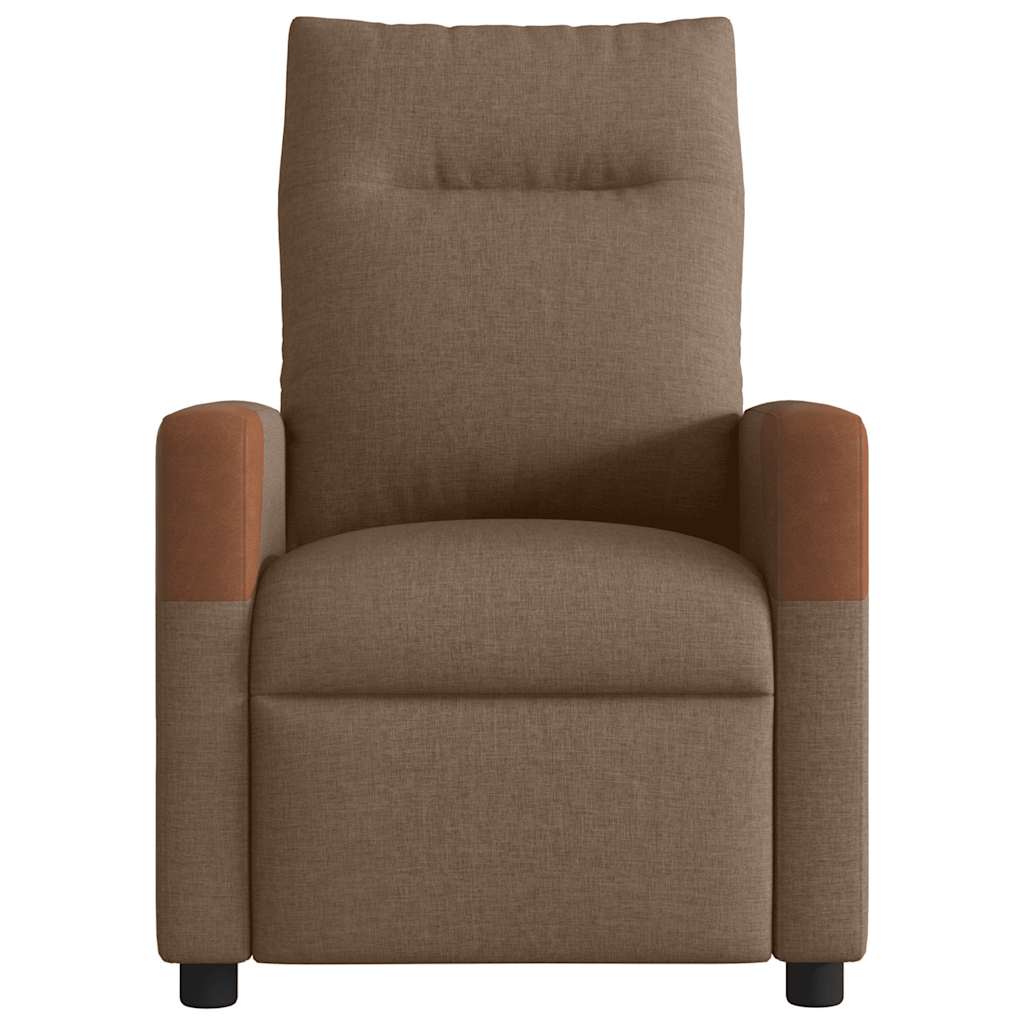 vidaXL Fotoliu rabatabil electric, maro, material textil