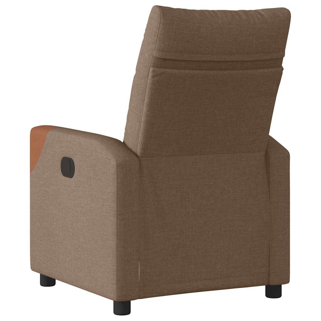 vidaXL Fotoliu rabatabil electric, maro, material textil