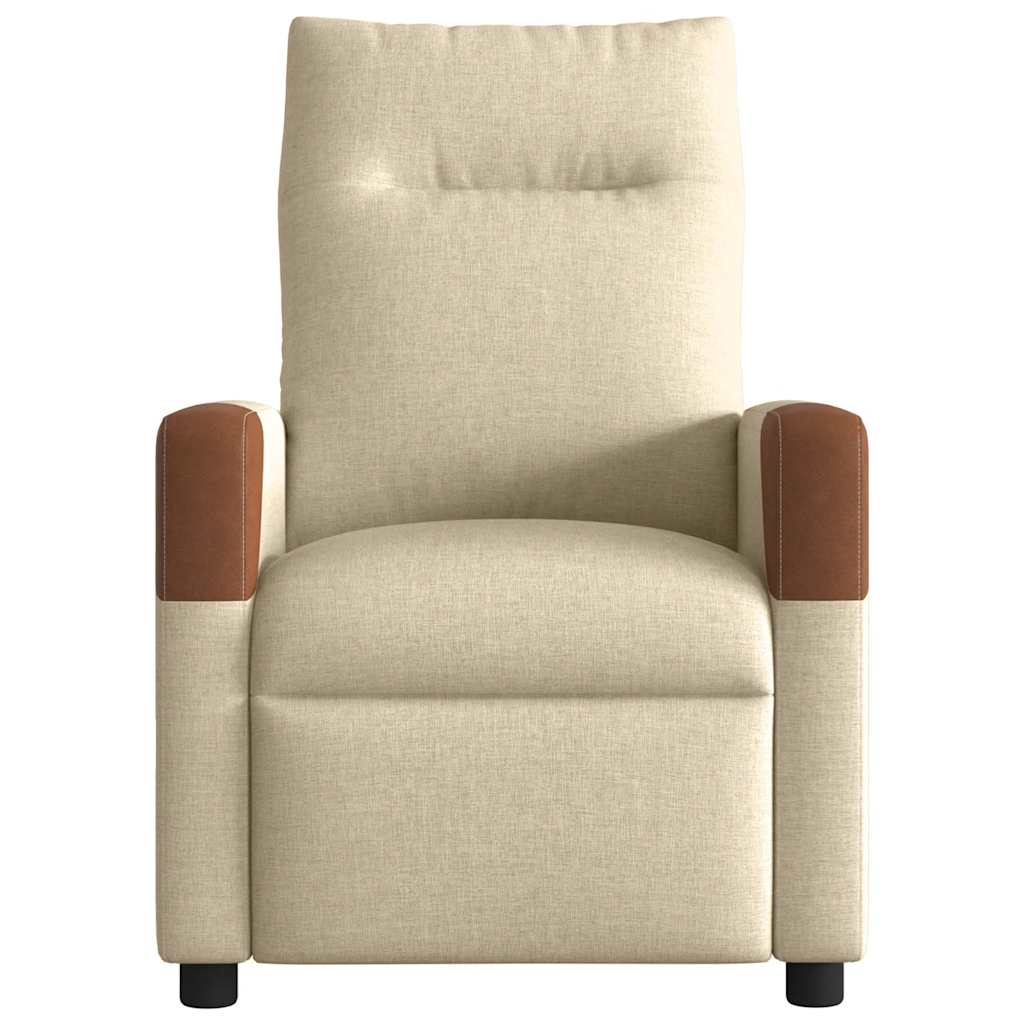 vidaXL Fotoliu rabatabil electric, crem, material textil
