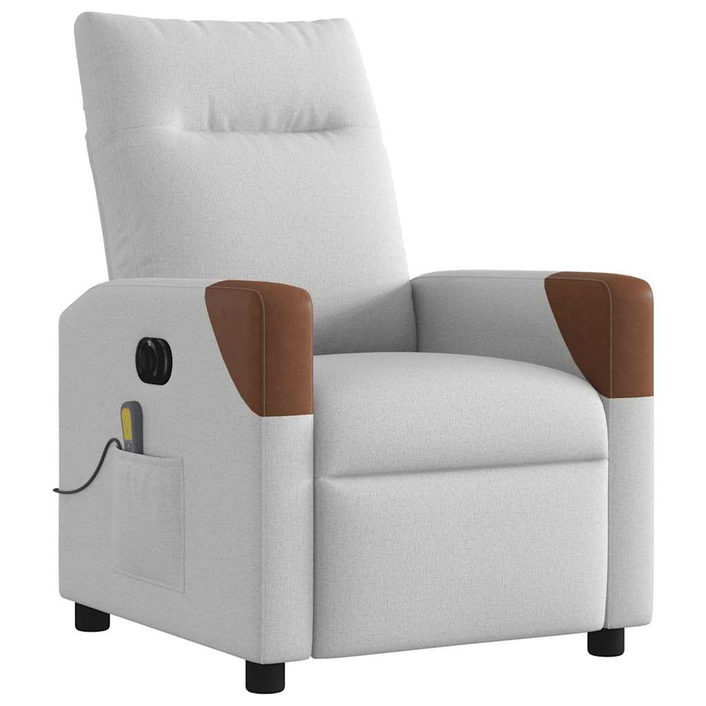 vidaXL Scaun reclinabil electric pentru masaj Cloud Grey Fabric