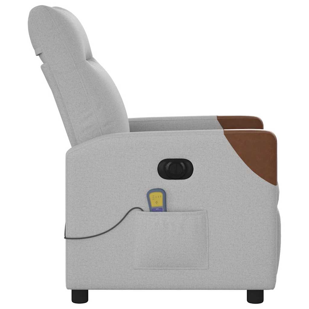 vidaXL Scaun reclinabil electric pentru masaj Cloud Grey Fabric