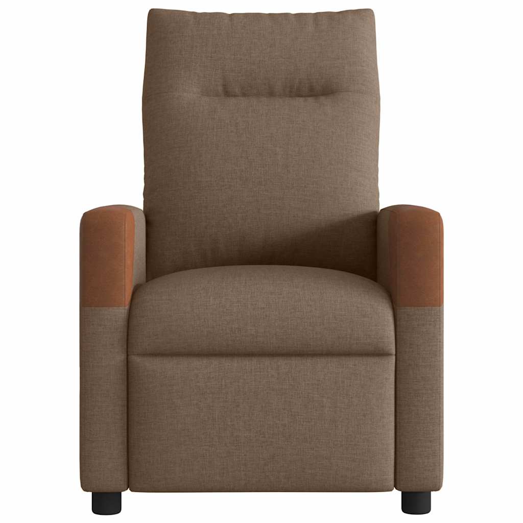 vidaXL Fotoliu electric de masaj rabatabil, maro, textil