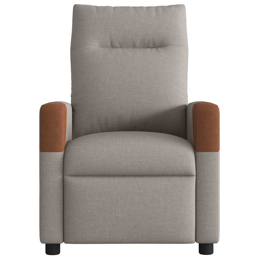 vidaXL Fotoliu electric de masaj rabatabil, gri taupe, textil