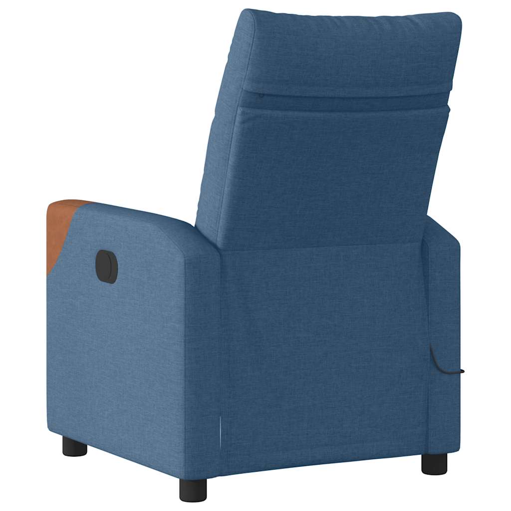 vidaXL Fotoliu de masaj rabatabil, albastru, textil vidaXL Fotoliu de masaj rabatabil, albastru, textil