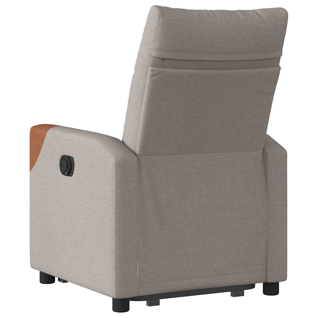 vidaXL Fotoliu rabatabil cu ridicare pe verticală, gri taupe, textil vidaXL Fotoliu rabatabil cu ridicare pe verticală, gri taupe, textil
