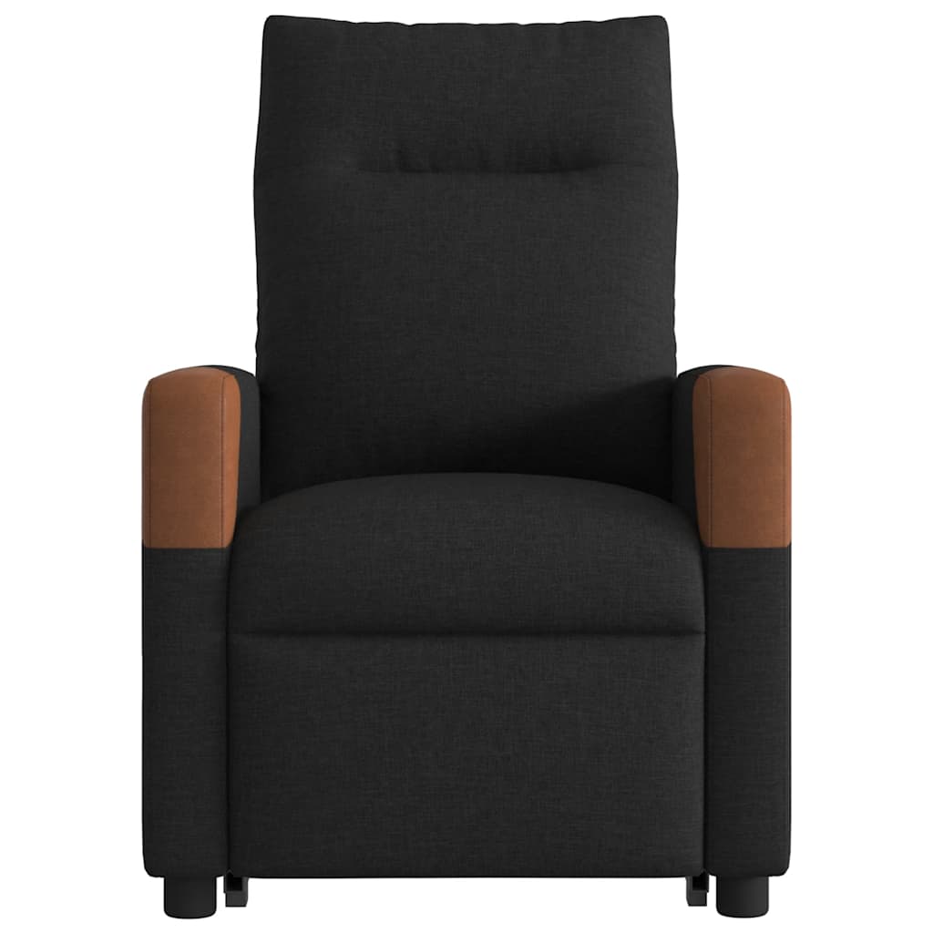 vidaXL Fotoliu rabatabil de masaj, cu ridicare, negru, material textil