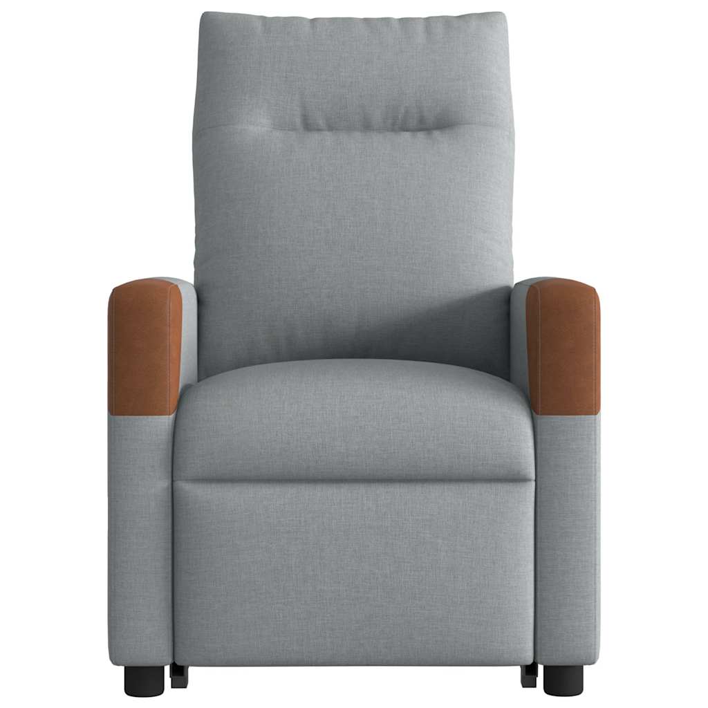 vidaXL Fotoliu electric rabatabil cu ridicare, gri deschis, textil