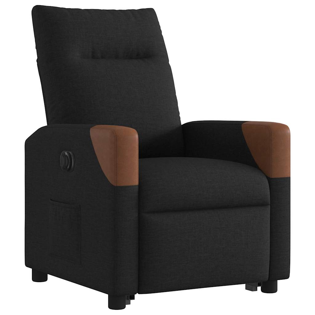 vidaXL Fotoliu electric rabatabil cu ridicare, negru, textil