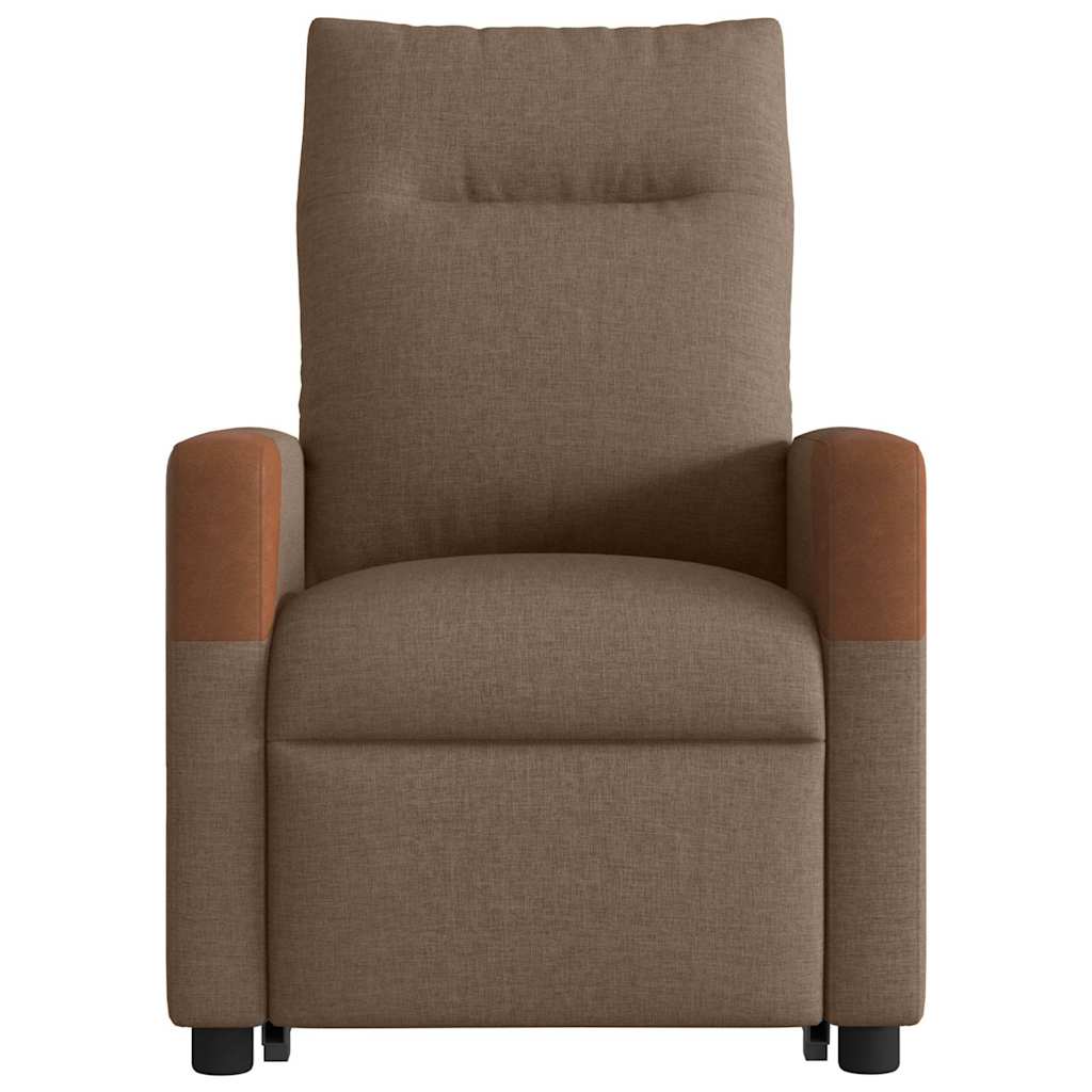 vidaXL Fotoliu electric rabatabil cu ridicare, maro, textil