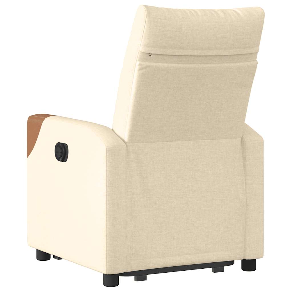 vidaXL Fotoliu electric rabatabil cu ridicare, crem, textil