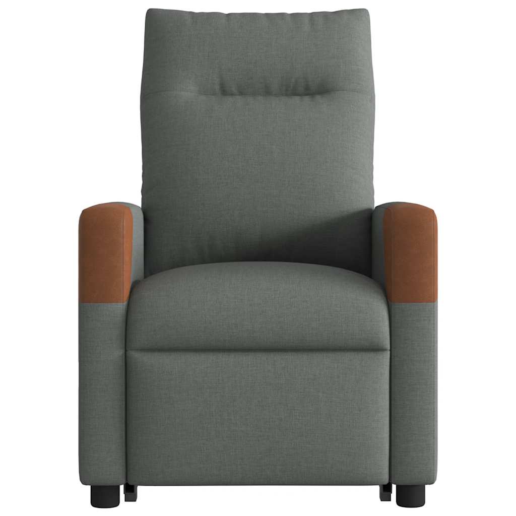 vidaXL Fotoliu electric masaj rabatabil cu ridicare, gri închis textil