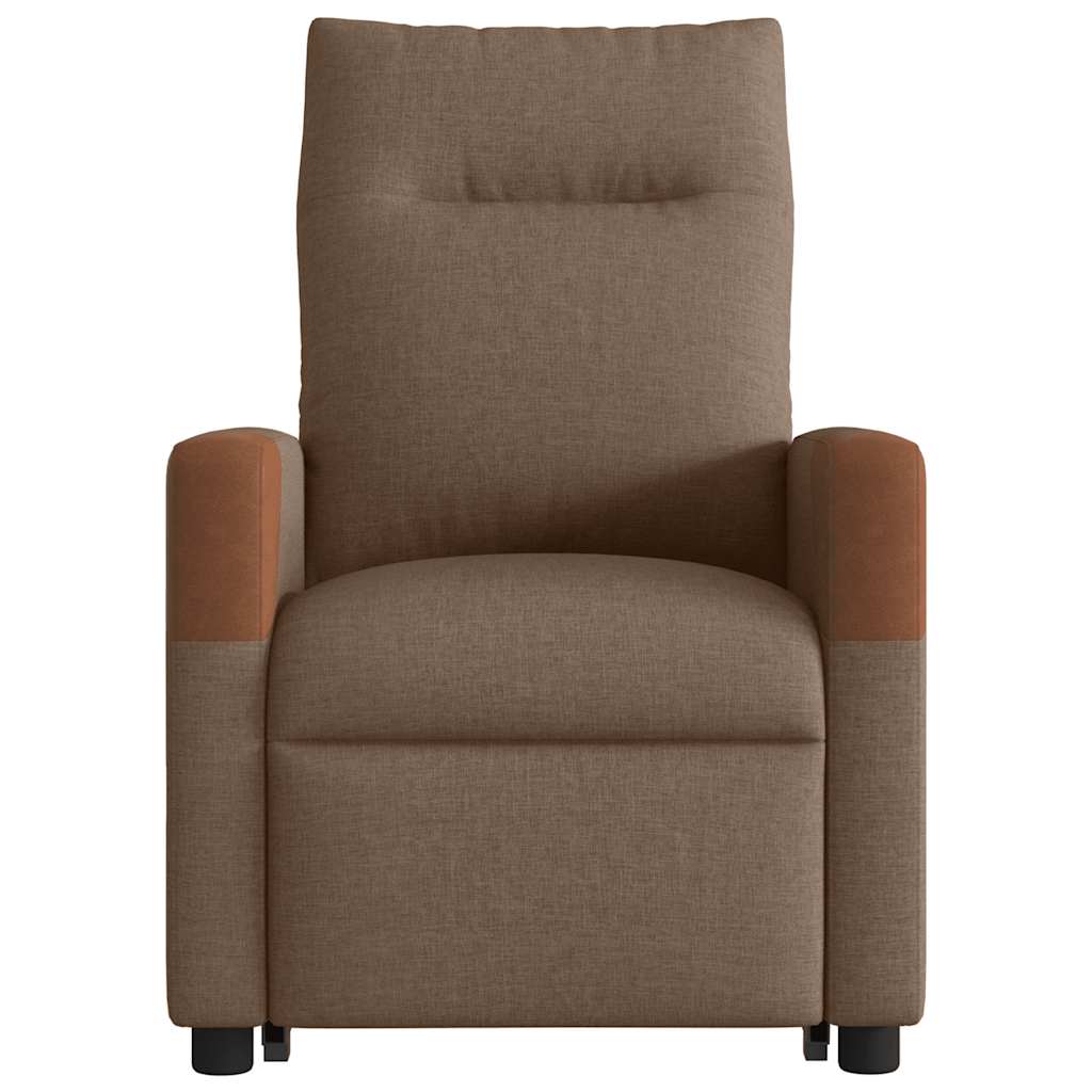 vidaXL Fotoliu electric de masaj rabatabil cu ridicare, maro, textil