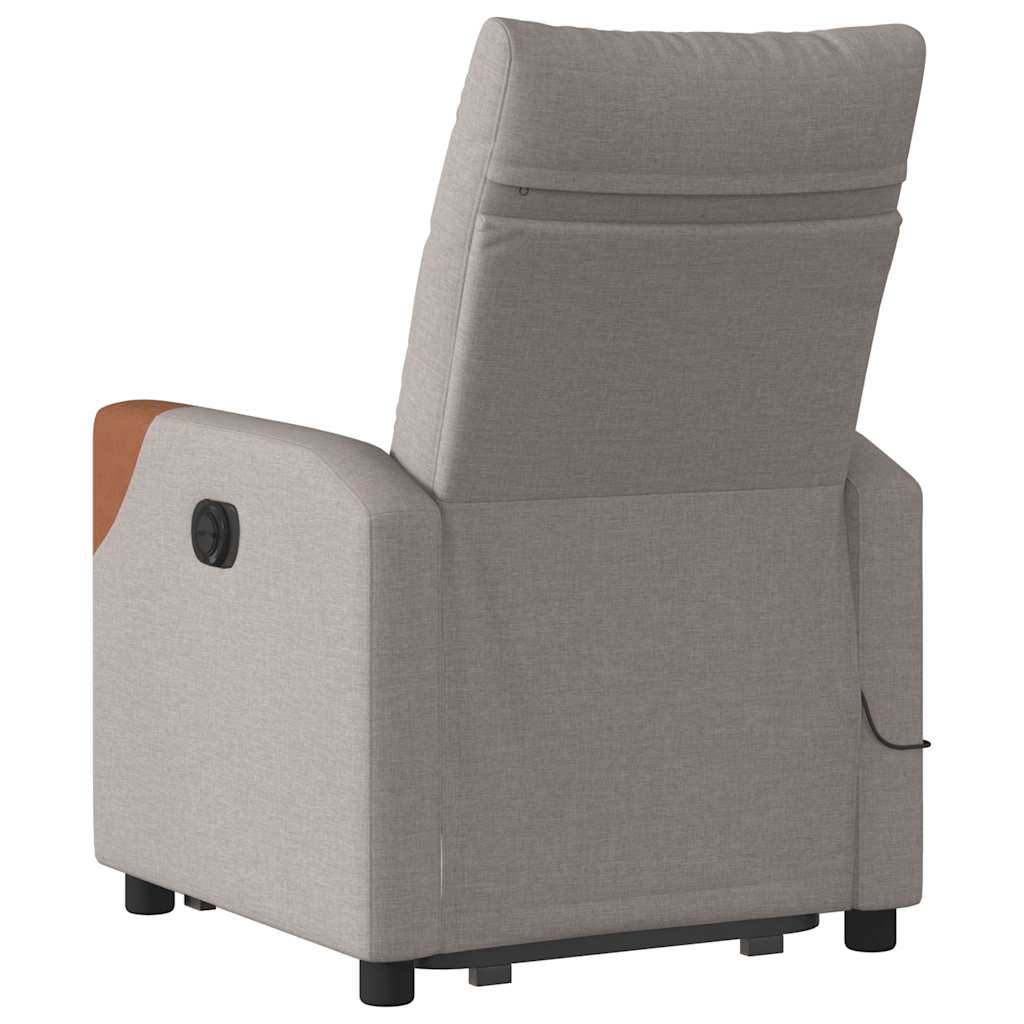 vidaXL Fotoliu electric masaj rabatabil cu ridicare, gri taupe, textil
