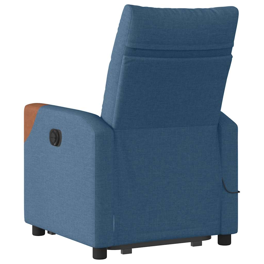 vidaXL Fotoliu electric masaj rabatabil cu ridicare, albastru, textil