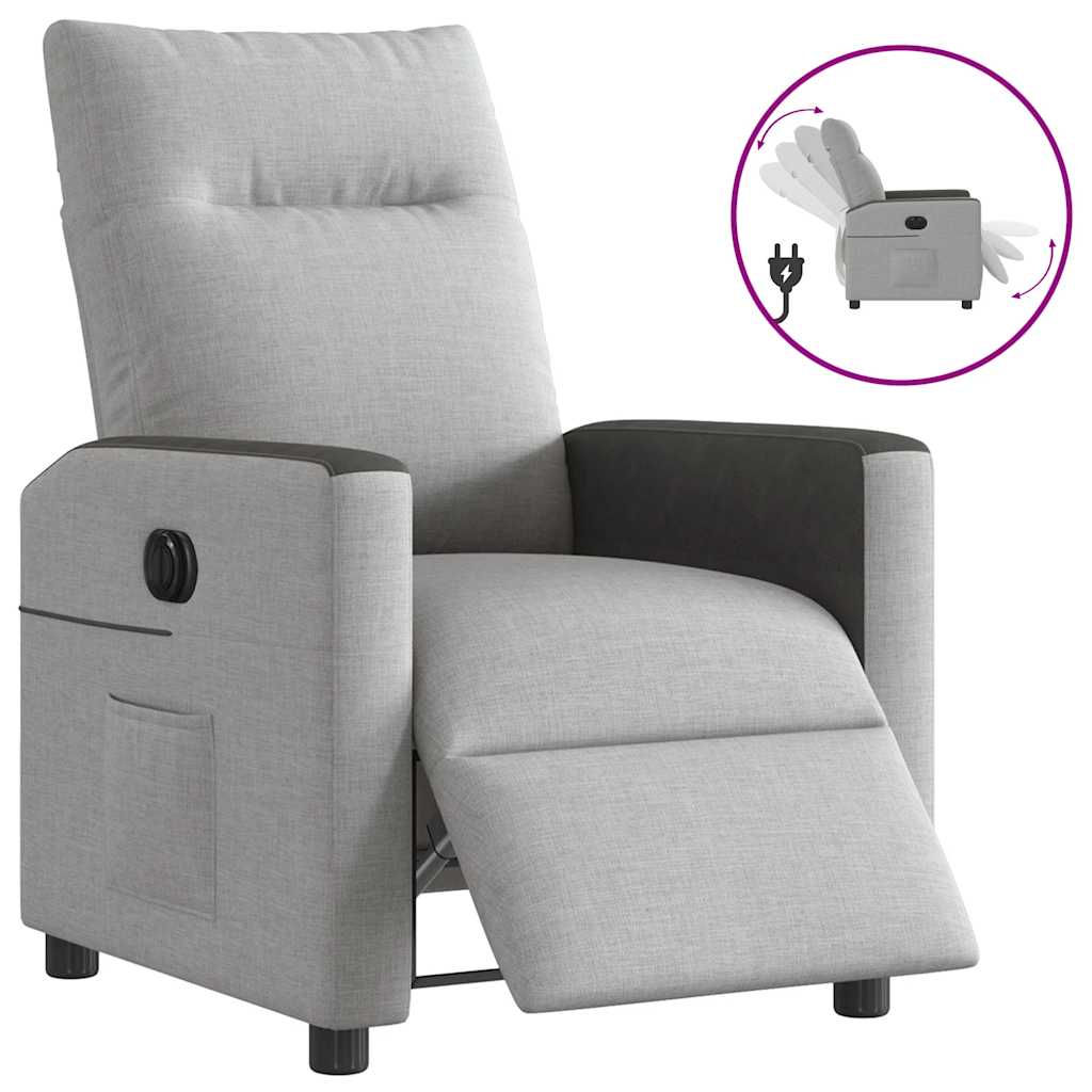 vidaXL Scaun reclinabil electric Cloud Grey Fabric vidaXL Scaun reclinabil electric Cloud Grey Fabric