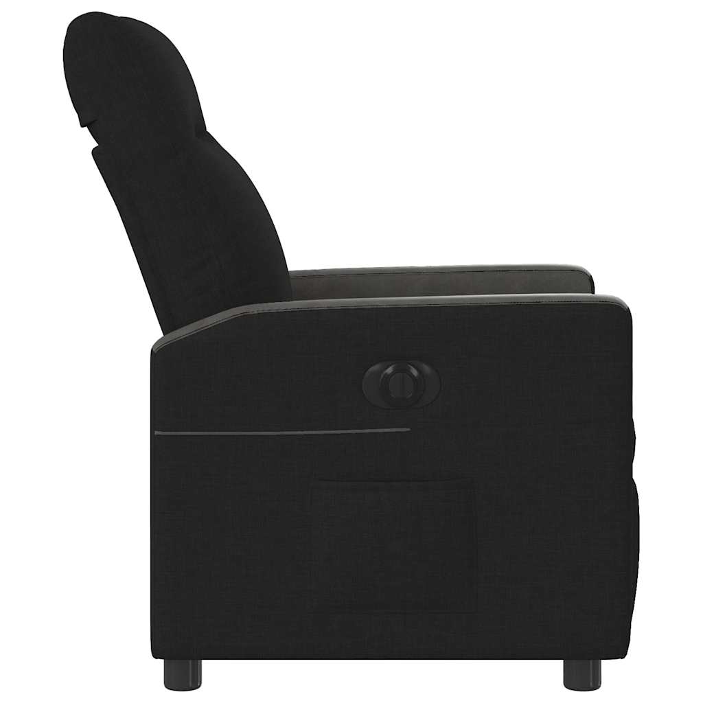 vidaXL Fotoliu rabatabil electric, negru, material textil