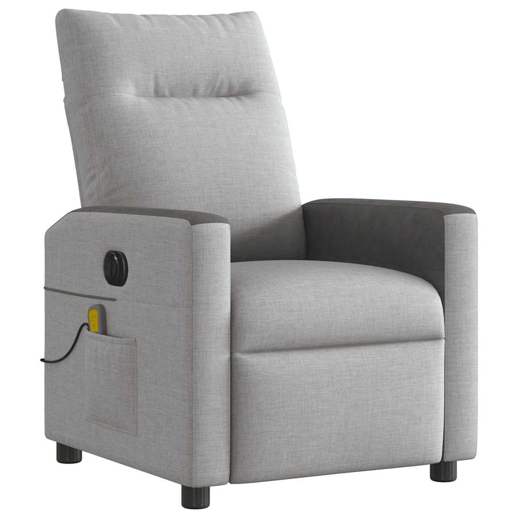vidaXL Scaun reclinabil electric pentru masaj Cloud Grey Fabric vidaXL Scaun reclinabil electric pentru masaj Cloud Grey Fabric