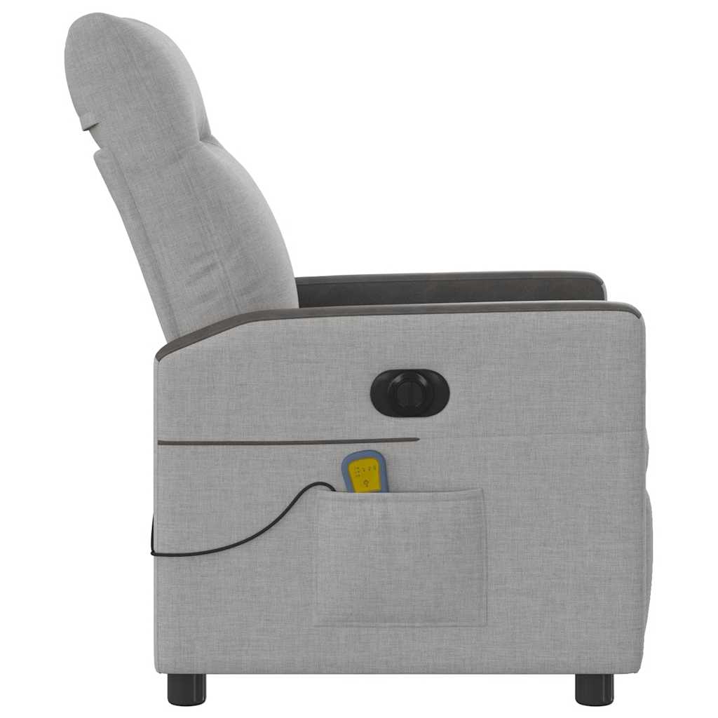 vidaXL Scaun reclinabil electric pentru masaj Cloud Grey Fabric vidaXL Scaun reclinabil electric pentru masaj Cloud Grey Fabric