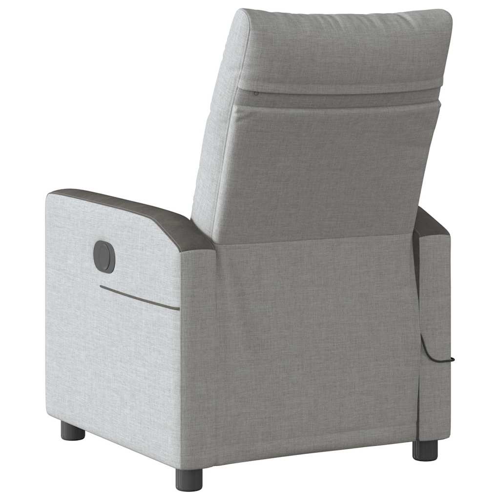 vidaXL Scaun reclinabil electric pentru masaj Cloud Grey Fabric vidaXL Scaun reclinabil electric pentru masaj Cloud Grey Fabric